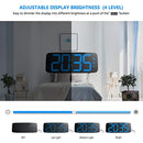 HAPTIME Digital Alarm Clock with FM Radio Dual-Alarm Snooze Large LED Display 12hr 24hr Format and Brightness Adjustable for Bedroom, Powered by USB Port and Backup Battery for Clock-Setting (Black)