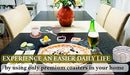 ENKORE Absorbent Coasters For Drinks - 6 Pretty Mandala Patterns on Big Ceramic Stones with Cork Back, Use as Elegant Home Decor and Save Your Furniture From Damage By Water Stain And Marks, No Holder