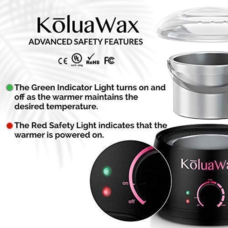 Wax Warmer, KoluaWax Painless Hair Removal Waxing Kit with Hard Wax Beans. Multiple Formulas Target Different Type of Hair, Eyebrow, Facial, Armpit, Bikini, Brazilian,for Women and Men. 20 Applicators