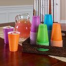 Hefty Disposable Plastic Cups in Assorted Colors - 16 Ounce, 4 Packages of 100 Cups (400 Total)