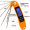 Digital Thermometer Talking Instant Read- Electronic BBQ- Great for Barbecue, Baking, Grilling, Cooking, All Food & Meat, Liquids- Collapsible Internal long Probe (Orange) By Surround Point