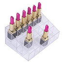 Benbilry Lipstick Holder, 40 Space Acrylic Lipstick Holder Organizer Case Display Rack，40 Slots (in a 8 x 5 Arrangement) Stand Cosmetic Makeup Organizer Lipstick, Brushes, Bottles More …