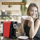 CHULUX Coffee Maker,Single Serve Pods & Ground Coffee with Detachable Reservoir,Auto Shut Off Function,Red