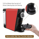 CHULUX Coffee Maker,Single Serve Pods & Ground Coffee with Detachable Reservoir,Auto Shut Off Function,Red