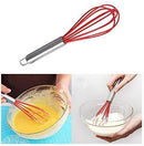 TEEVEA  Silicone Whisk, Balloon Whisk Set, Wire Whisk, Egg Frother, Milk and Egg Beater Blender - Kitchen Utensils for Blending, Whisking, Beating, Stirring, Set of 3, Red,Yellow, Blue