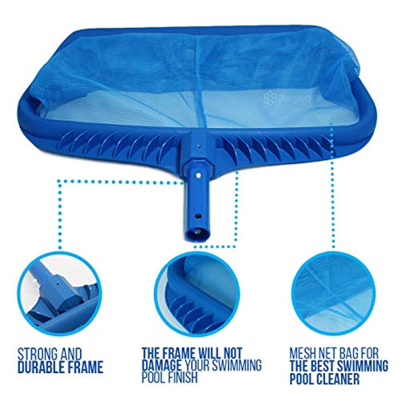 Stargoods Pool Skimmer Net, Heavy Duty Leaf Rake Cleaning Tool, Fine Mesh Net Bag Catcher