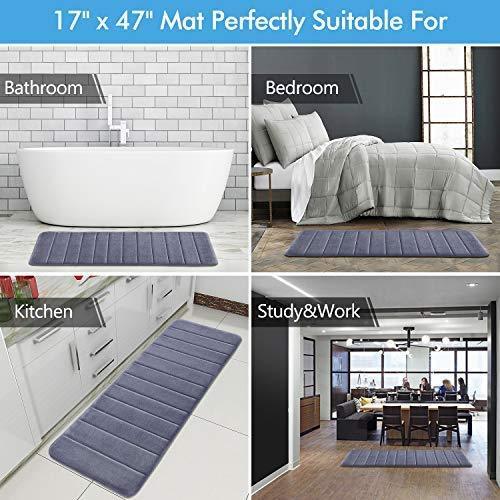 Office Marshal Bathroom Rugs Bath Mats for Bathroom Luxury Soft Anti-Slip Memory Foam 3 PCS Mats Set(U-Shaped 20"x24" Toilet Mat+30"x20" Shower Mat+17"x47" Bath Mat) Absorbent Bath Rugs Machine Washable