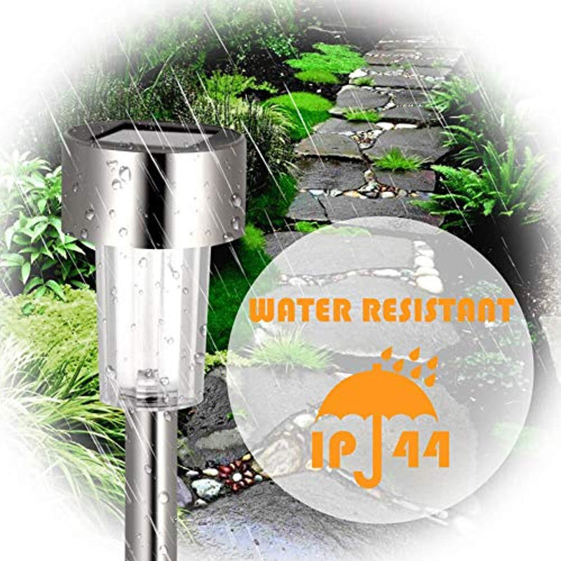 Pathway Lights Solar Lights Outdoor Pathday Solar Powered Garden Lights Stainless Steel Waterproof Bright White Landscape Light for Path/Lawn/Patio/Yard/Walkway/Driveway Outdoors Led Lights (12 PACK)