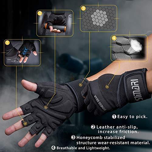 SIMARI Workout Gloves for Women Men,Training Gloves with Wrist Support for Fitness Exercise Weight Lifting Gym Lifts,Made of Microfiber SMRG905