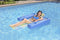 Poolmaster Swimming Pool Floating Chaise Lounge, Caribbean, Blue Stripe