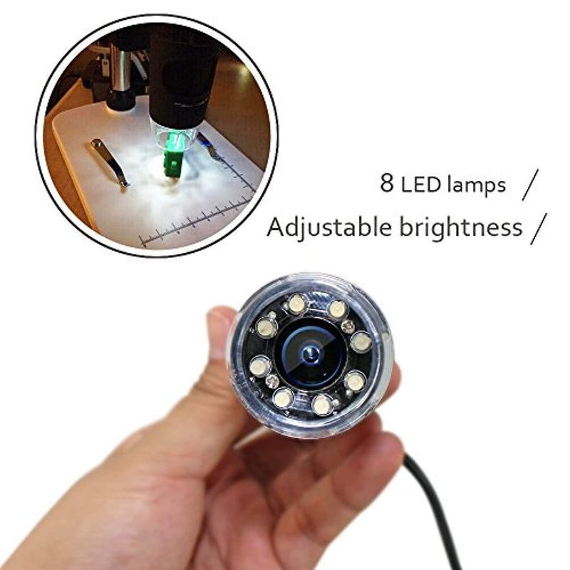 MAOZUA 5MP USB Microscope 20x-300x Magnifier Video Microscope with Professional Base Stand Support Windows XP Vista Win7 Win8 Win10 Mac