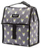 PackIt 10 inch 10 hour Freezable Foldable Reusable Multipal Uses Lunch Bag with Adjustable Strap (Grey Neon Arrows)