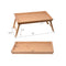 Zhuoyue Bamboo Bed Tray with Folding Legs, Lap Tray with Lipped Tabletop Great for Breakfast in Bed or Dinner by The TV, Use As Lap Drawing Table or Eating Tray