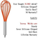 TEEVEA (Upgraded) 3 Pack Very Sturdy Kitchen Silicone Whisk Balloon Wire Whisk Set Egg Beater for Blending Whisking Beating Stirring Cooking Baking