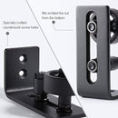 Barn Door Floor Guide Stay Roller, Fully Adjustable Black Powder Coated with 8 Different Setups, Flush With Floor Wall Mount Bracket, Perfect Fit For All Barn Doors