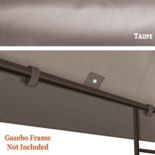 Replacement 10'X10'Gazebo Canopy top Patio Pavilion Cover Sunshade plyester Double Tiers-Taupe