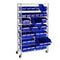 Seville Classics Commercial 8-Tier UltraZinc/Blue NSF 24-Bin Rack Storage System