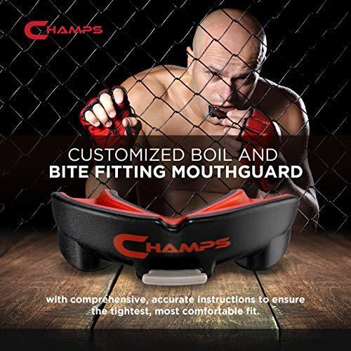 Champs Breathable Mouthguard for Boxing, Jiu Jitsu, MMA, Muay Thai, Sports, and Wrestling. Easy Fit Boxing Mouthguard Super Tough MMA Mouthguard. Combat Sports Mouthpiece