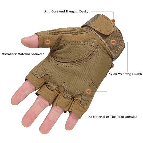 HIKEMAN Tactical Army Military Gloves Rubber Hard Knuckle Outdoor Full Finger Touch Screen Gloves for Men Fit for Cycling Motorcycle Hunting Shooting Hiking Camping Airsoft Paintball