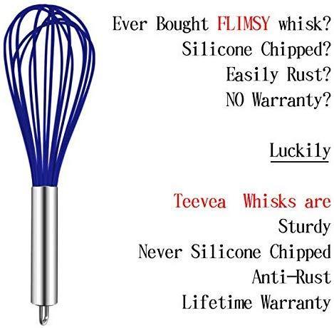 TEEVEA Danish Whisk Stainless Steel Dutch Style Bread Dough Hand Mixer Wooden Handle Kitchen Baking Tools Artisian Blender, Dough Whisk, Dough Whisk