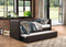 Homelegance Adra Fully Upholstered Daybed with Roll Out Trundle Bi-cast Vinyl Twin, Dark Brown