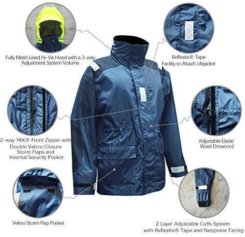 Navis Marine Coastal Sailing Jacket with Bib Pants Fishing Rain Suit Foul Weather Gear