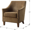 Emerald Home Furnishings  Kismet Wembley Buff Accent Chair with Diamond Pattern Fabric And Nailhead Trim