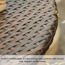 PHI VILLA Patio Rattan Folding Chair Indoor Outdoor Wicker Chair, 2 Pack