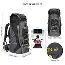 OUTLIFE 60L Hiking Backpack, Lightweight Waterproof Travel Backpack for Men Women Camping Trekking Touring