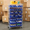 Seville Classics Commercial 8-Tier UltraZinc/Blue NSF 24-Bin Rack Storage System