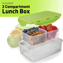 Bento Lunch Box - Set of 3 Boxes -39oz -Meal Prep Containers - BPA Free - Food Control Container- For Adults & Kids -Removable Divider Compartments - Microwave Dishwasher & Freezer Safe - Leak Proof S