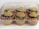 Clear Cupcake Boxes 4" High for high toppinges- Holds 6 Cupcakes Each- 12/Pack