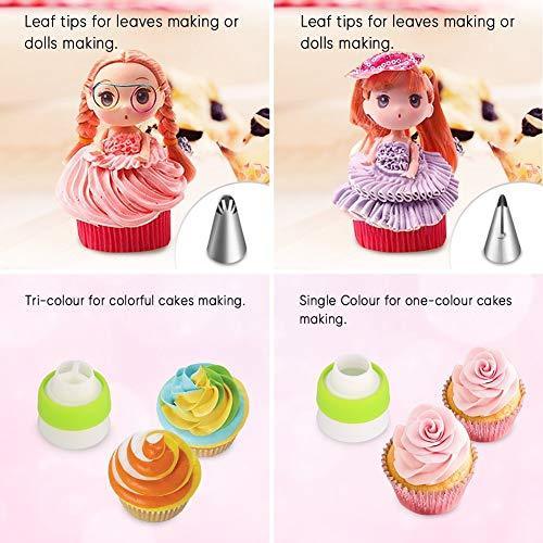 Russian Piping Tips Cake Decorating Supplies Cakes of Eden Kit Flower Frosting tips Set 12 Icing Nozzles 2 Couplers 2 Leaf Tips 1 Silicone Bag 10 Pastry Baking Bags