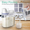 Mini Dry Food Storage Container - Rice Container with Pour Spout + Cup - Handy Dry Food Keeper for Sugar Beans Grain Candy 1.5L Blue