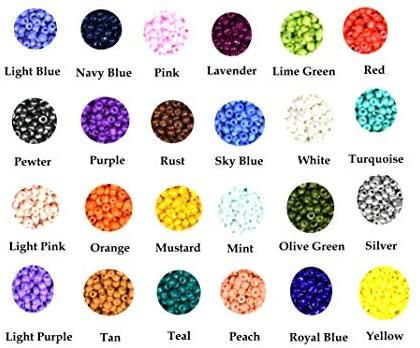 Gemybeads Glass Seed Beads, Small Pony Beads Assorted Kit with Organizer Box for Jewelry Making, Beading, Crafting (Round 3X2mm 8/0, 24 Assorted Multicolor Set)