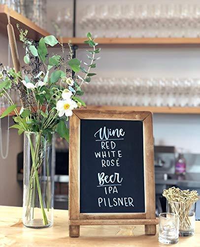 VersaChal Small Rustic Table Top Chalkboard Easel Sign with Standk - Farmhouse Wood Frame and Magnetic Chalk Board Compatible with Liquid Chalk Markers - 13 x 9 Inches