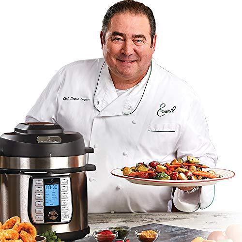 Emeril Lagasse Pressure Cooker, Air Fryer, Steamer and Electric Multi-Cooker. Air Fry Basket and Crisper Lid (6 Qt with 4 Pc Accessory Pack)