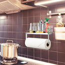 ODesign 2-in-1 Paper Towel Holder with Shelf for Kitchen Shower Bathroom SUS 304 Stainless Steel - No Drilling