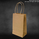 5.25"x3.25"x8" - 100 Pcs - Brown Kraft Paper Bags, Shopping, Mechandise, Party, Gift Bags