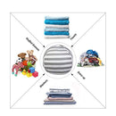 Extra Large Stuffed Animals Storage Bean Bag Cover Cotton Canvas Toy Organizer Great Solution for Blankets Towel Toys Clothes with Long Zipper Grey Striped (38''Bean Bag)