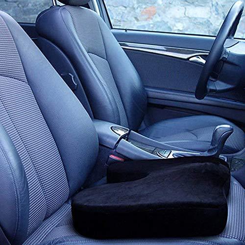 Seat Cushion - Car Seat Butt Pillow, Hip Support for Office Chair and Wheelchair - Coccyx Orthopedic Memory Foam Pad for Tailbone, Sciatica, Back Pain Relief - Breathable, Black (2-Pack)