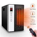 Portable Space Heater, 1500W Electric Heater with 3 Modes, Timer Setting, Remote Control Portable Cabinet Heater Intelligent Programmable Thermostat, Energy-Saving Indoor Infrared Heater for Home