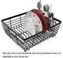 TQVAI Kitchen Dish Drying Rack with Full-Mesh Silverware Basket Holder, White