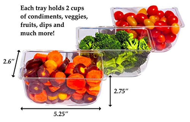 Ice Chilled 5 Compartment Condiment Server Caddy - Serving Tray Container with 5 Removable Dishes with over 2 Cup Capacity Each and Hinged Lid | 3 Serving Spoons + 3 Tongs Included