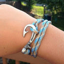 Chasing Fin Adjustable Bracelet 550 Military Paracord with Fish Hook Pendant