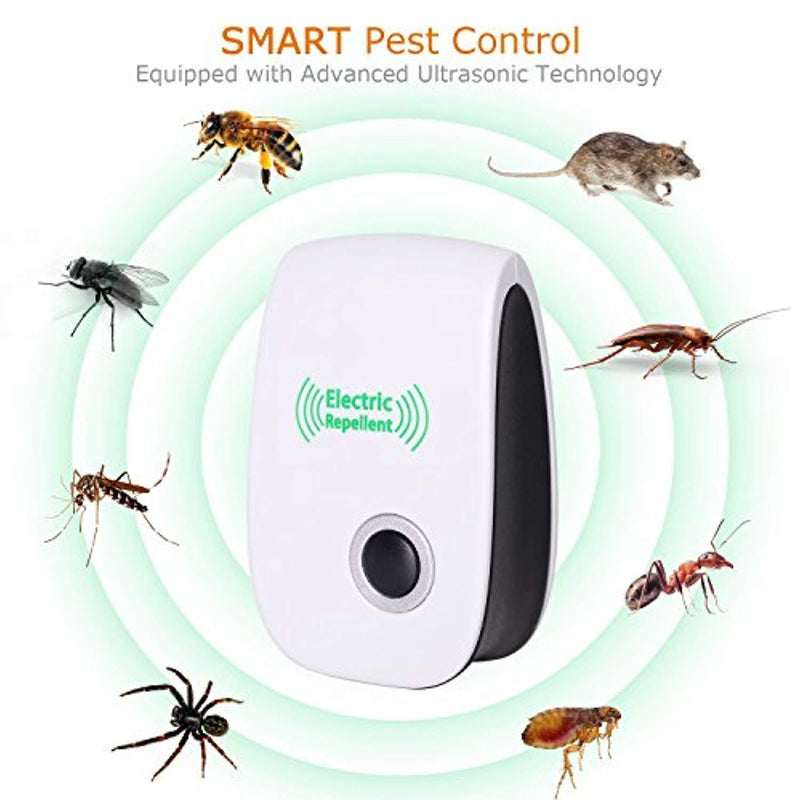 VEPOWER VEEPOWER Ultrasonic, Electrical Bug, Non-Toxic Repellent Plug in Indoor and Outdoor Pest Control for Mosquito Spider Ant Mice Roach and Other Insect, 6 Pack, [2018 Upgraded]