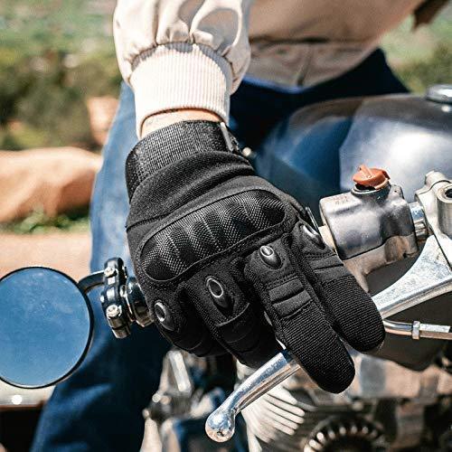 Powersports Motorcycle Gloves by Indie Ridge, Lightweight Carbon Fiber Racing Gloves with Mobile Touch Screen Fingertips (Small)