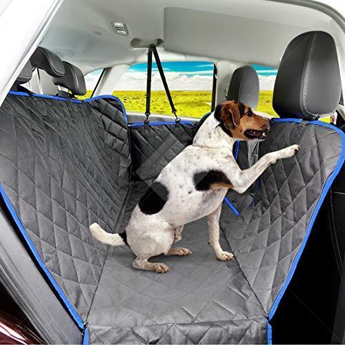 SUPSOO Dog Car Seat Cover Waterproof Durable Anti-Scratch Nonslip Back Seat Pet Protection Dog Travel Hammock with Mesh Window and Side Flaps for Cars/Trucks/SUV