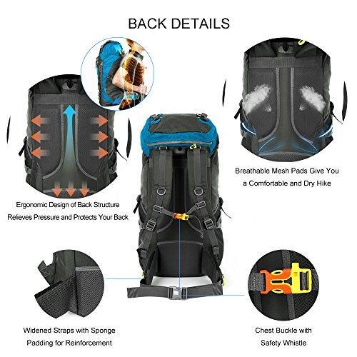 OUTLIFE 60L Hiking Backpack, Lightweight Waterproof Travel Backpack for Men Women Camping Trekking Touring