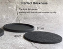 Silicone Drink Coasters with Absorbent Soft Felt Insert - 6Packs, Unique Two in One Coaster Set,Black